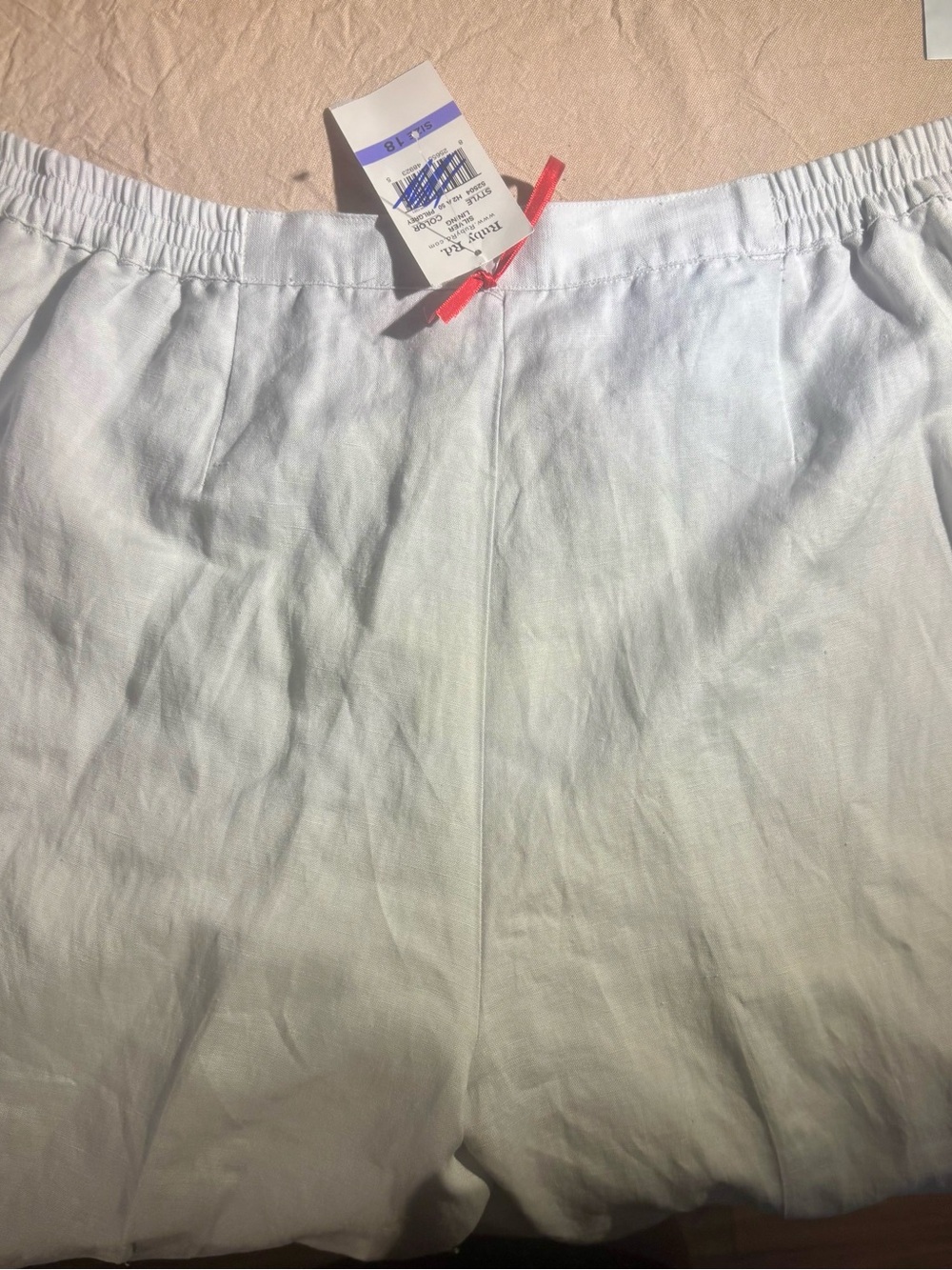 Ruby Rd. White Lined LinenPants -New With Tags